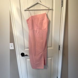 Medium pink midi dress.